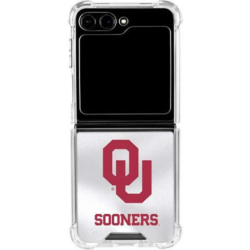 University of Oklahoma White Jersey Galaxy Z Flip6 Clear Case